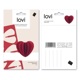 Lovi Heart houten hart kaart - Small - diverse kleuren