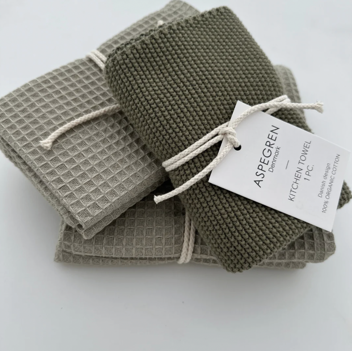 Aspegren Olive Knitted Kitchen Towel