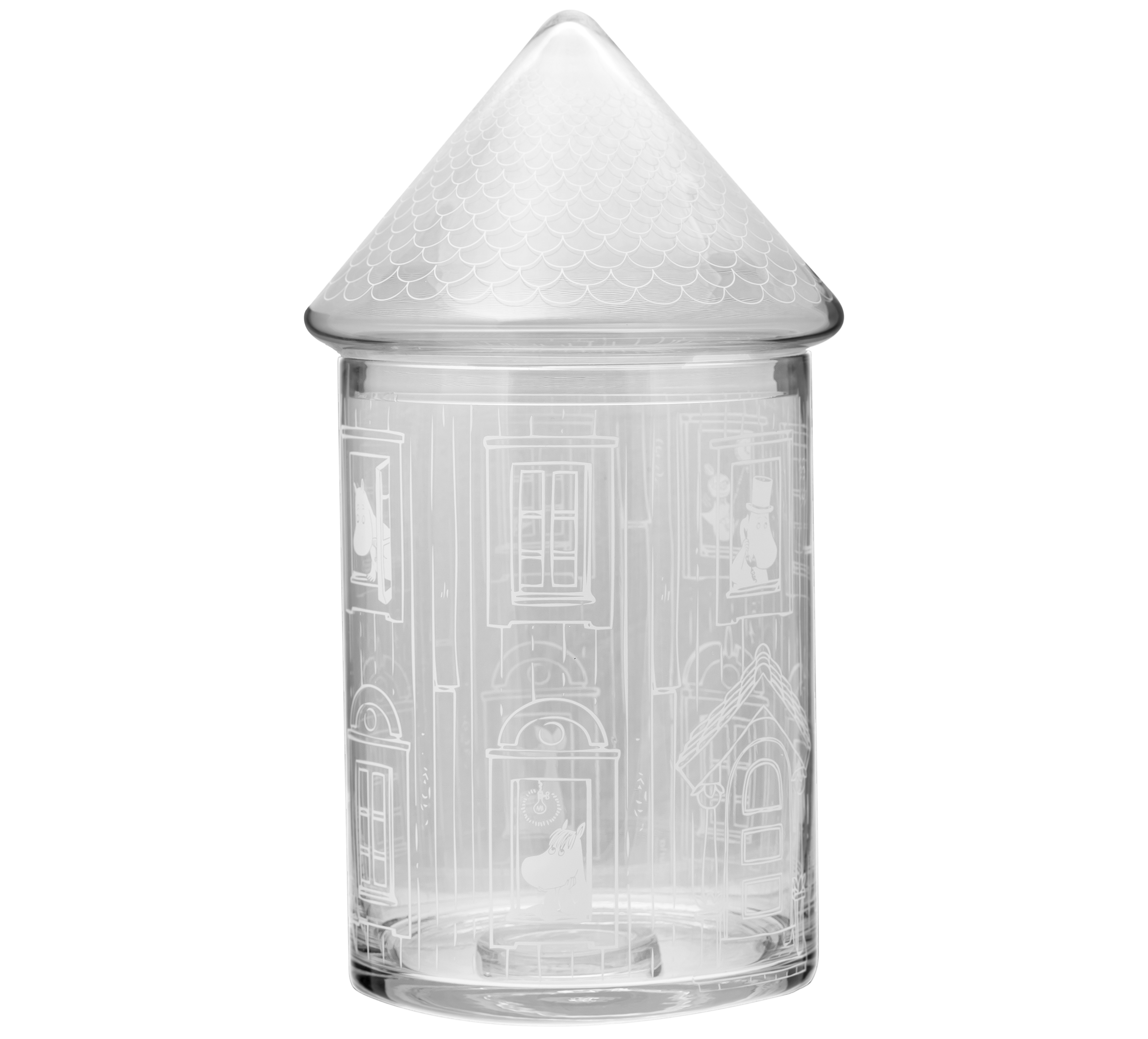 Muurla Moomin glazen voorraadpot Moominhouse 30,5 cm