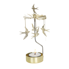 Pluto Design theelicht carrousel Swallow Gold