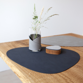 Lind DNA Table mat  Double Curve - Anthracite/Light Grey