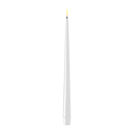 Deluxe Homeart White Shiny Dinner LED Candle Set