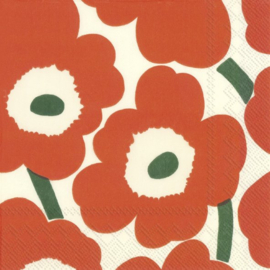 Marimekko Papieren servetten Unikko Orange Green