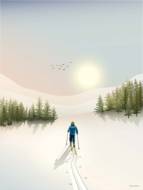 Vissevasse poster Cross-Country Skiing - 3 maten