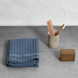 The Organic Company Big Waffle Hand Towel Grey Blue