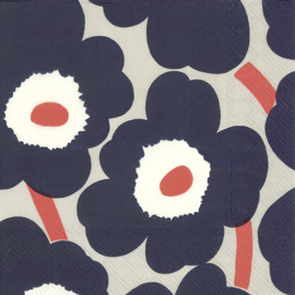 Marimekko Papieren servetten Unikko Linen Red small