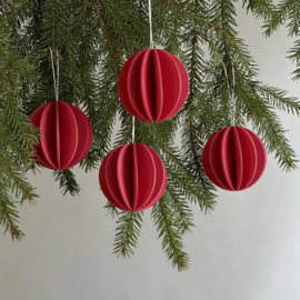 Lovi Baubles set houten kerstballen 6 cm - diverse kleuren