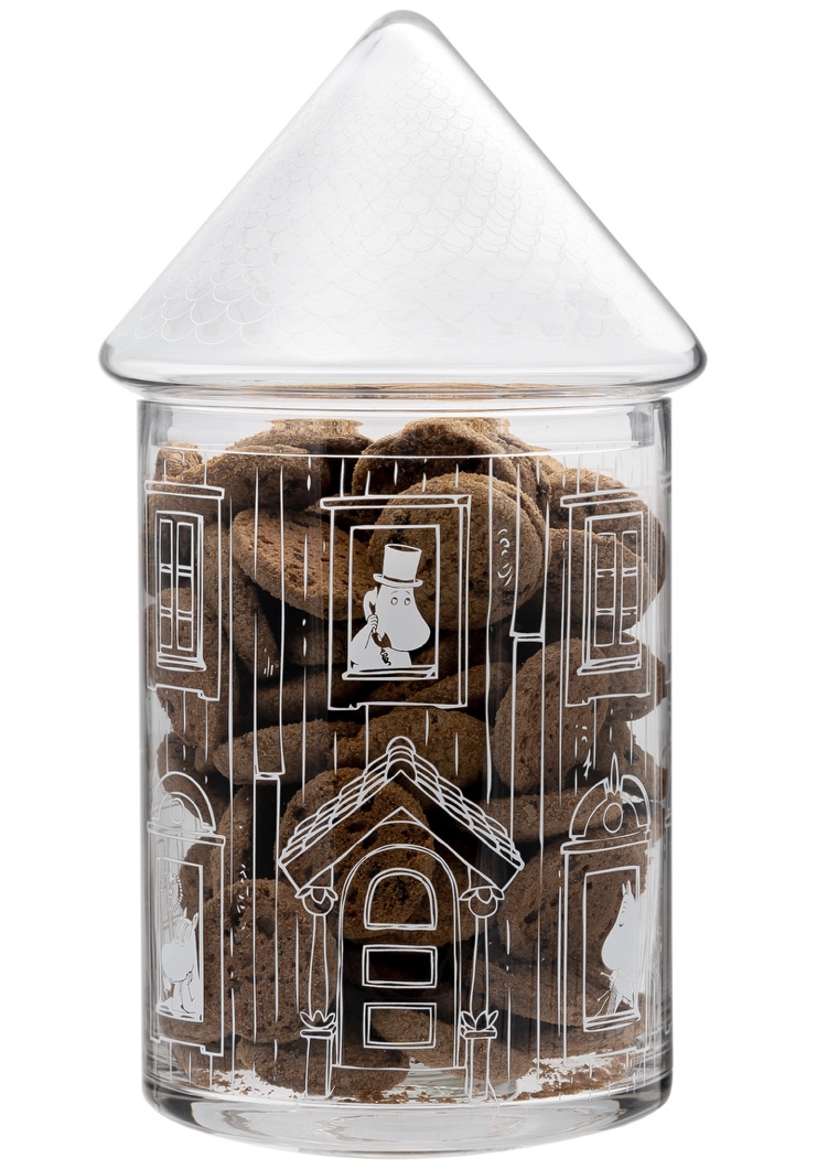 Muurla Moomin glazen voorraadpot Moominhouse 30,5 cm