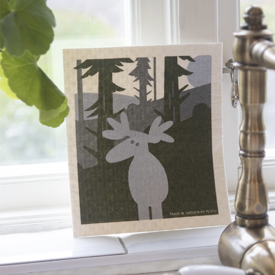 Pluto Design Zweedse vaatdoek Moose in the Forest