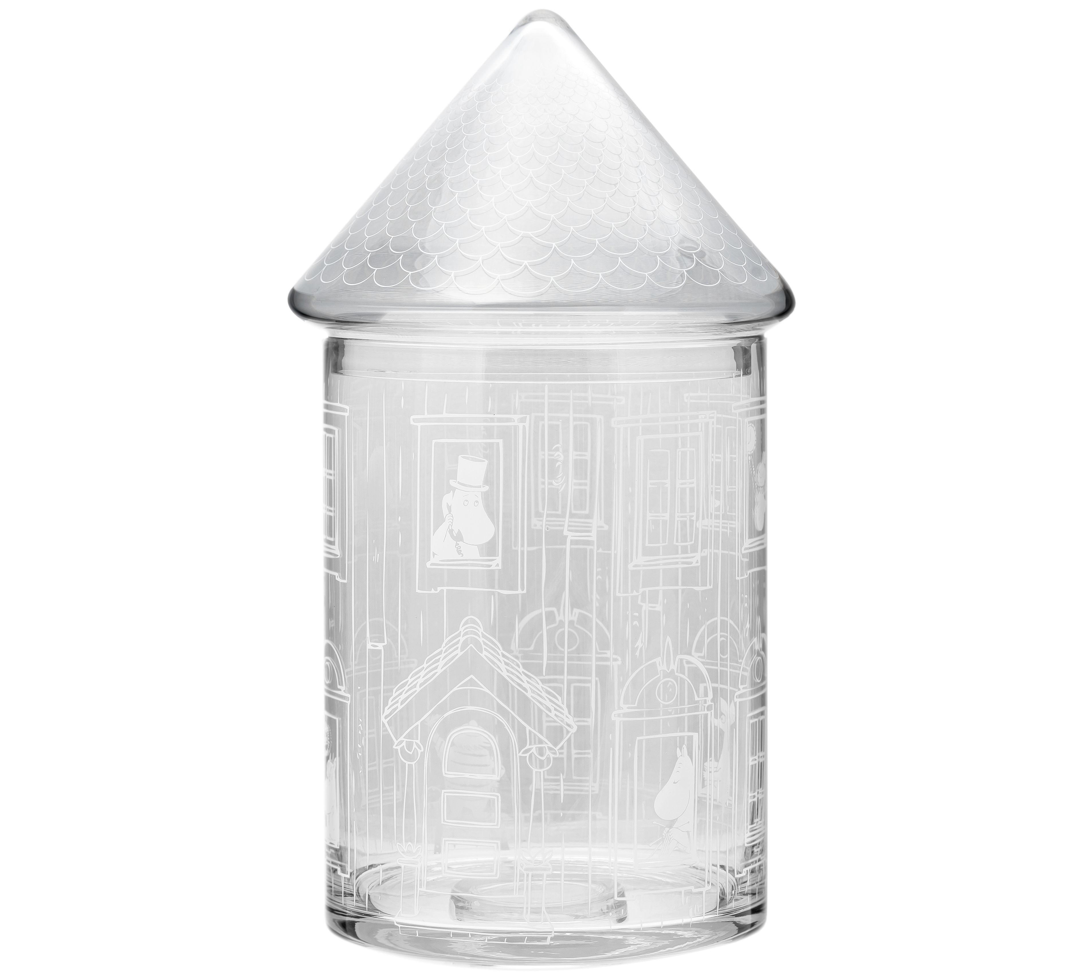 Muurla Moomin glazen voorraadpot Moominhouse 30,5 cm
