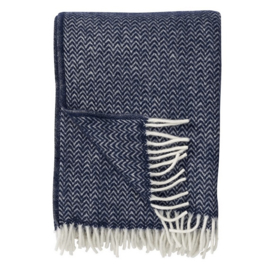 Klippan Plaid lamswol Chevron - Dark Denim