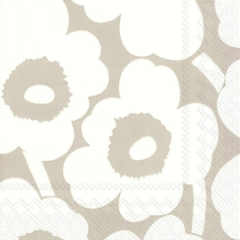 Marimekko Papieren servetten Unikko Linen Cream