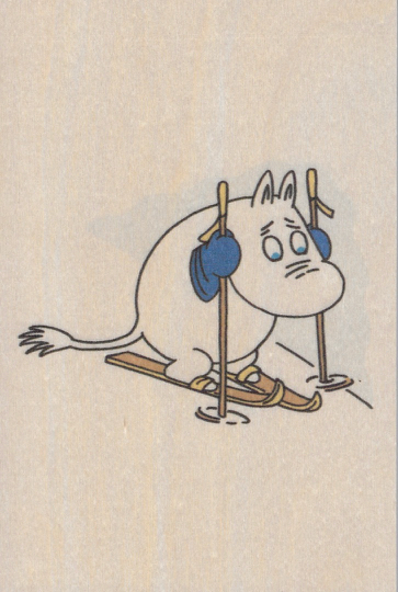 Come to Finland houten kaart Moomintroll on Skis