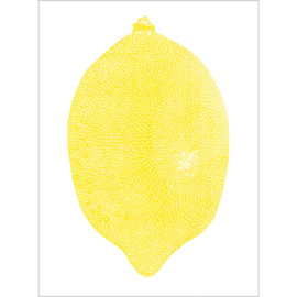 Monika Petersen Lino Print Lemon Yellow/White | A4