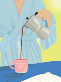 Vissevasse poster Coffee first, people later