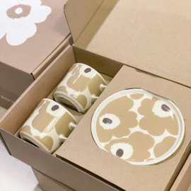 Marimekko Unikko Sand Silver Cup & Plate Set