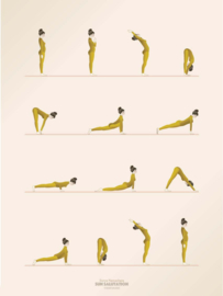 Vissevasse poster Sun Salutation - 3 maten