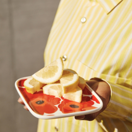 Marimekko Unikko Red Plate 15 x 12 cm