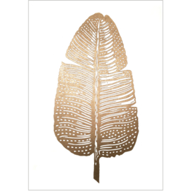 Monika Petersen Lino Print Gold Feather Gold/White | A4