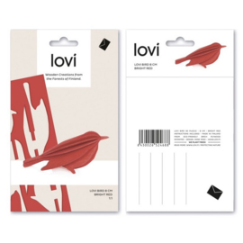 Lovi Bird houten vogel kaart - Small - diverse kleuren