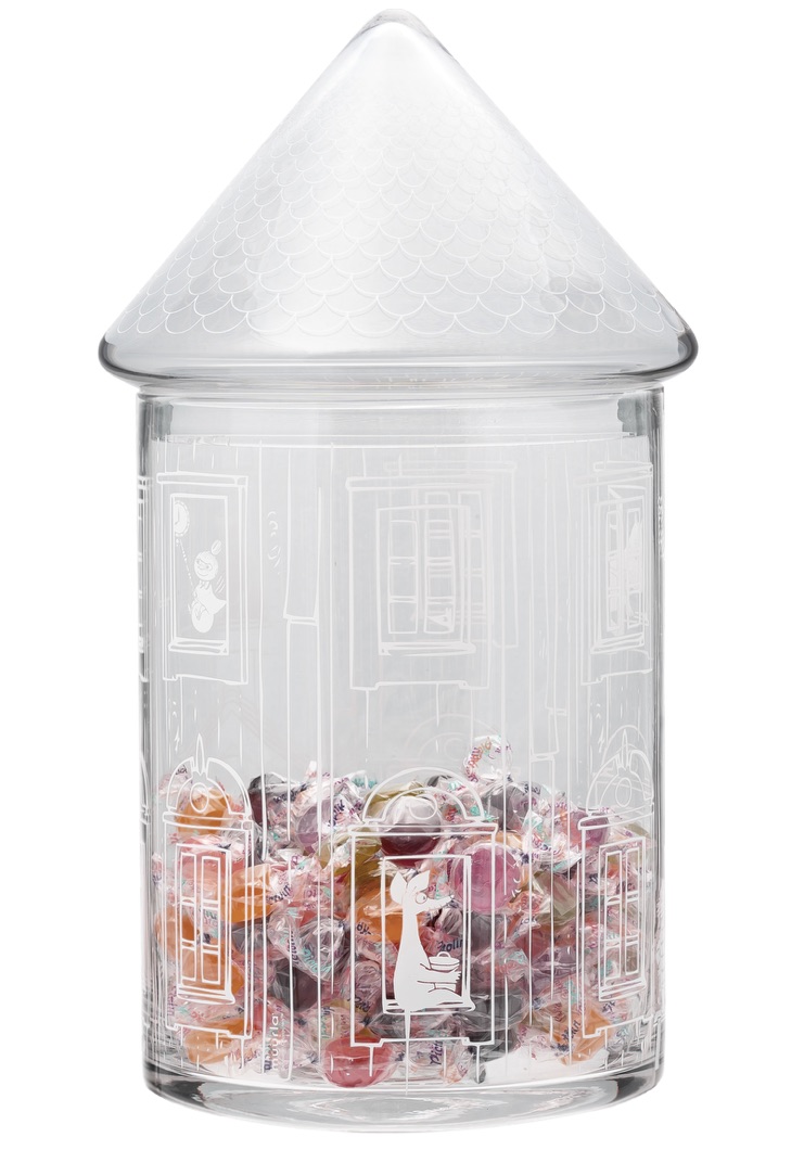 Muurla Moomin glazen voorraadpot Moominhouse 30,5 cm