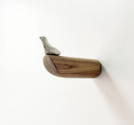 Formpoet Wandhaak Bird Oak & Tin 75 mm