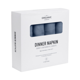 The Organic Company Dinner Napkin set Grey Blue