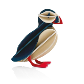 Lovi Puffin houten vogelpapegaaiduiker kaart - diverse kleuren