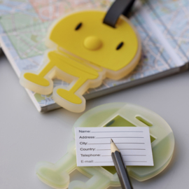 Hoptimist kofferlabel Yellow