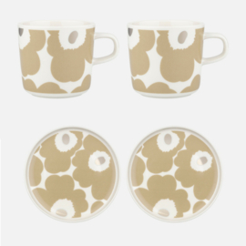 Marimekko Unikko Sand Silver Cup & Plate Set