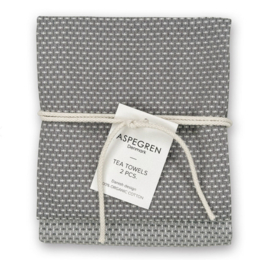 Aspegren Dark Grey theedoeken S/2