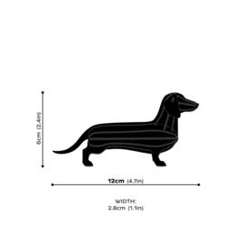 Lovi Dachshund houten teckel kaart - Medium - diverse kleuren