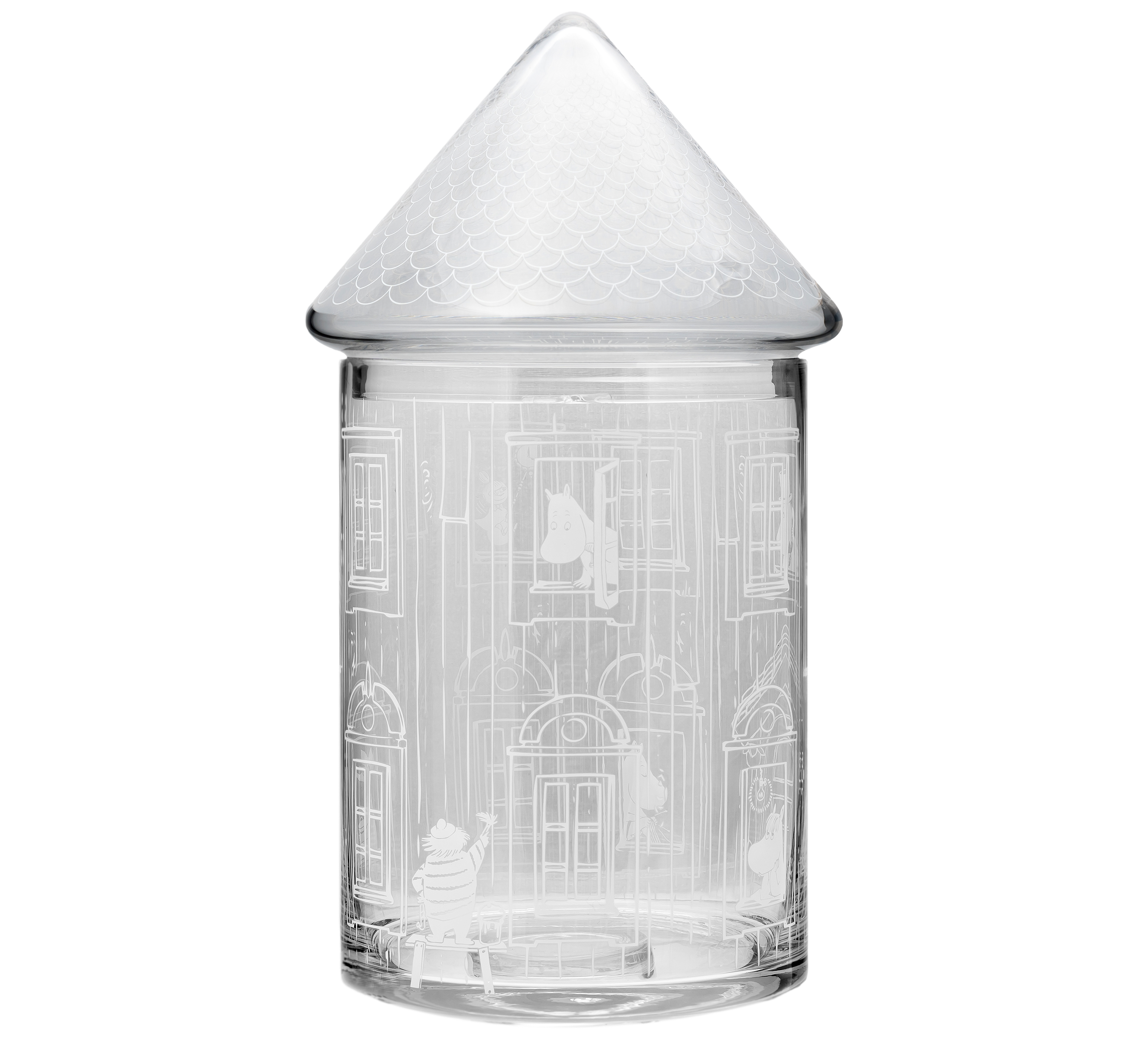 Muurla Moomin glazen voorraadpot Moominhouse 30,5 cm
