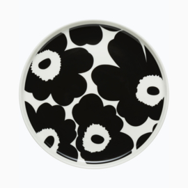 Marimekko Unikko zwart-wit bord 20 cm