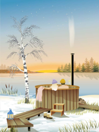 Vissevasse poster Outdoor Hot Tub - 3 maten