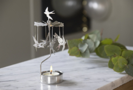 Pluto Design theelicht carrousel Swallow Silver