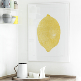 Monika Petersen Lino Print Lemon Yellow/White 50x70 cm