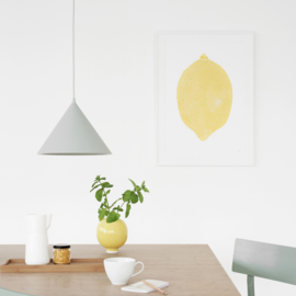 Monika Petersen Lino Print Lemon Yellow/White 50x70 cm