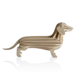 Lovi Dachshund houten teckel kaart - Medium - diverse kleuren