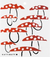 Kattinatt Polka Dot Mushrooms Zweedse vaatdoek