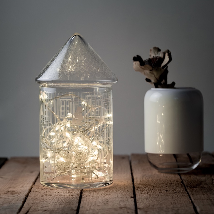 Muurla Moomin glazen voorraadpot Moominhouse 30,5 cm