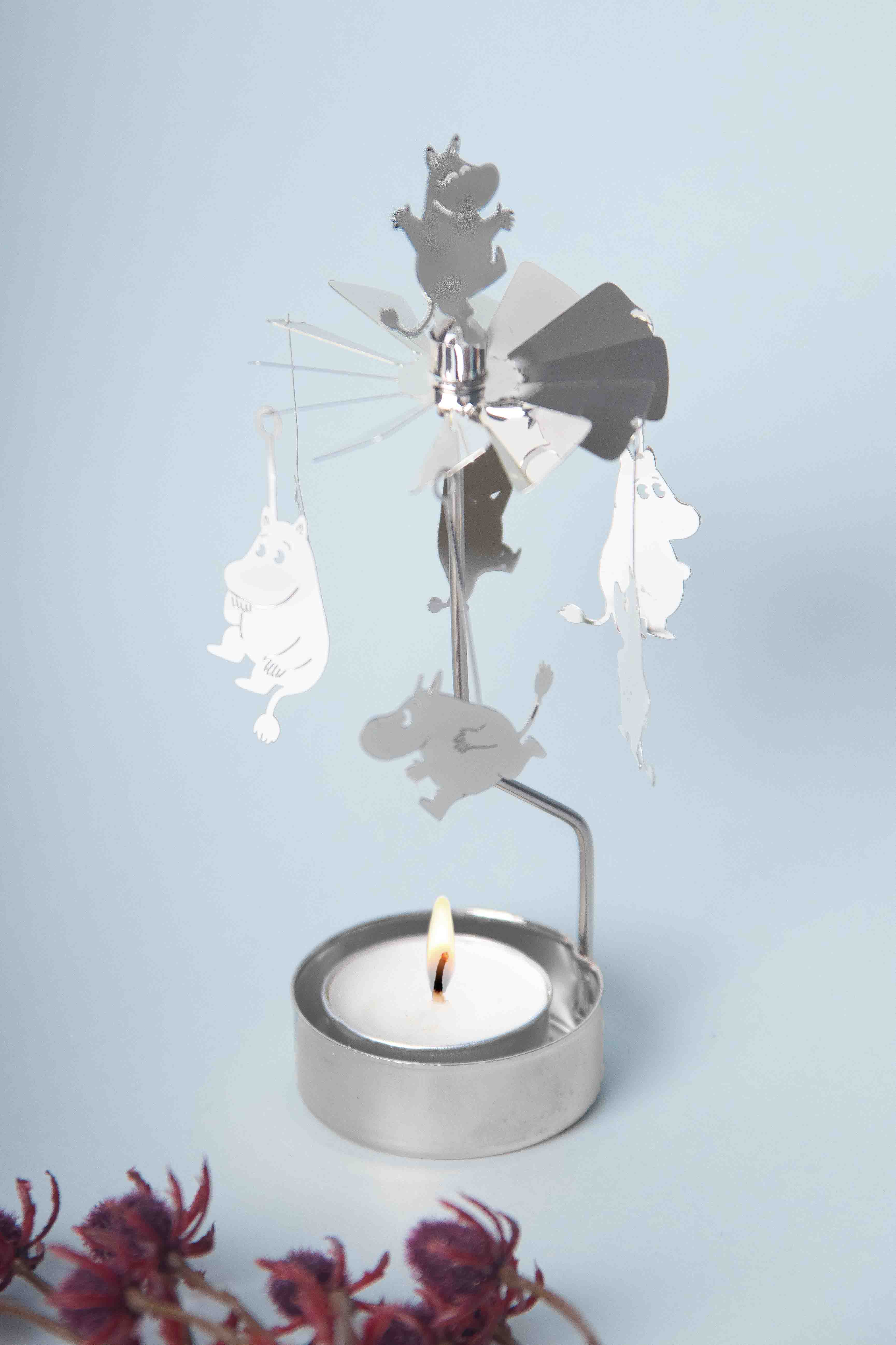 Pluto Design theelicht carrousel Moomin Silver