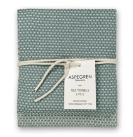 Aspegren Dark Sea Green theedoeken S/2
