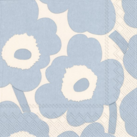 Marimekko Papieren servetten Unikko Crème Light blue small