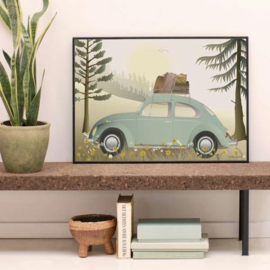 Vissevasse poster VW Beetle Green - 3 maten