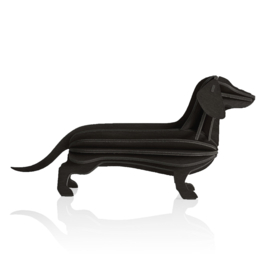 Lovi Dachshund houten teckel kaart - Medium - diverse kleuren