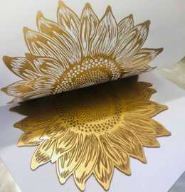Monika Petersen Lino Print Sunflower Gold/White 50x70 cm
