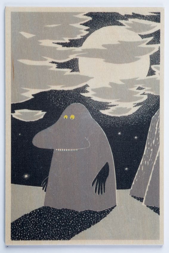 Come to Finland houten kaart Moomin The Groke