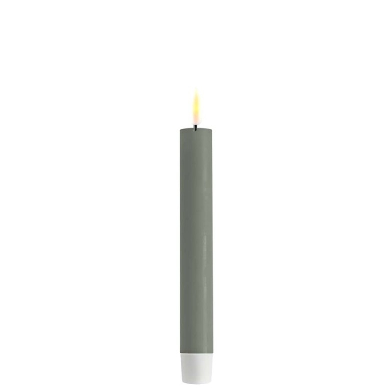 Deluxe Homeart Salvie Green Dinner led Candle Set 15 cm