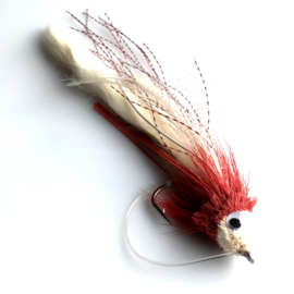 Deer Hair Pike Zonker Red/White (Weedguard)